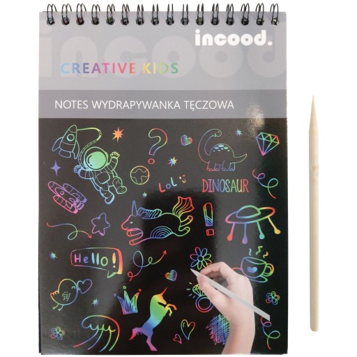 Špirálová škrabka na dúhový notebook A4 + dotykové pero