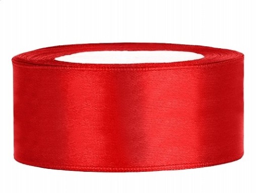 Červená saténová stuha 25 mm x 25 m DIY