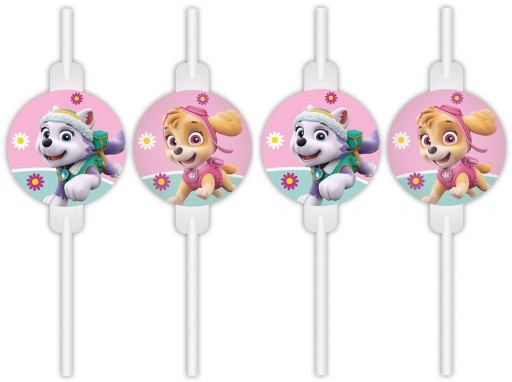 Papierové slamky na pitie PAW Patrol Skye