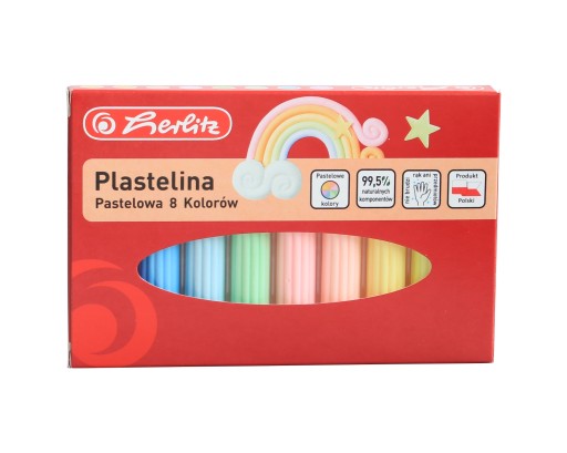 Plastelína 8 farieb pastel Herlitz 9588880