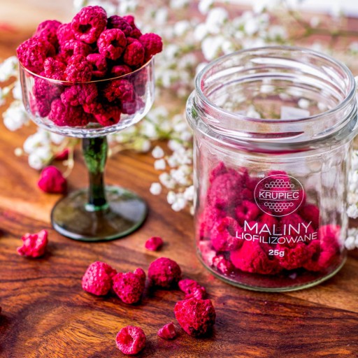 MRAZOM SUŠENÉ MALINY 25G celé maliny v dóze