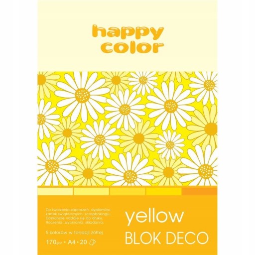 HAPPY COLOR DECO BLOCK A4 170g 20k ŽLTÁ ŽLTÁ
