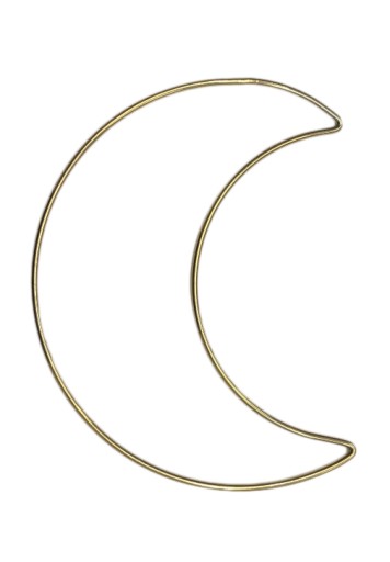 Kovový lapač snov GOLD MOON makramé 13 cm
