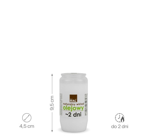 Vložka na sviečky 9,5 cm na 2 dni OL2 Oil