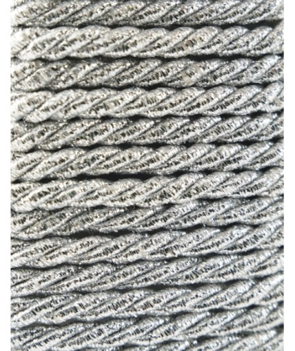 Ozdobná šnúrka 6mm strieborné trblietky