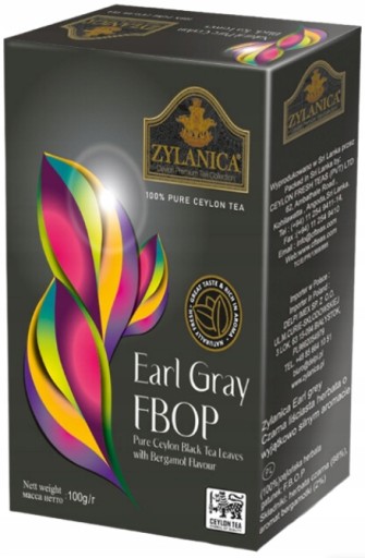 Čierny čaj LIST Bergamot ZYLANICA EARL GREY FBOP 100G