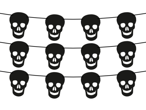 Lebka girlanda halloweenska dekorácia 500cm 12ks