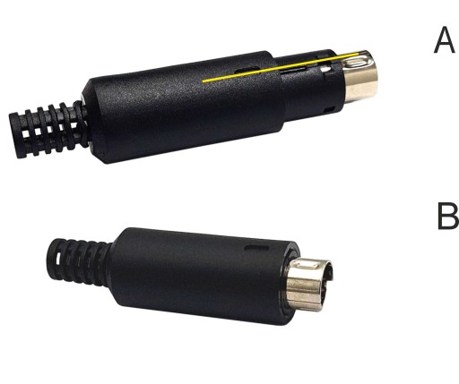 Mini-Din zásuvka Mini-Din 8pin, prispájkovaná na 3-radový kábel