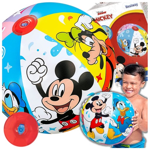BESTWAY Detská nafukovacia plážová lopta do vody 51 cm Mickey Mouse 91098
