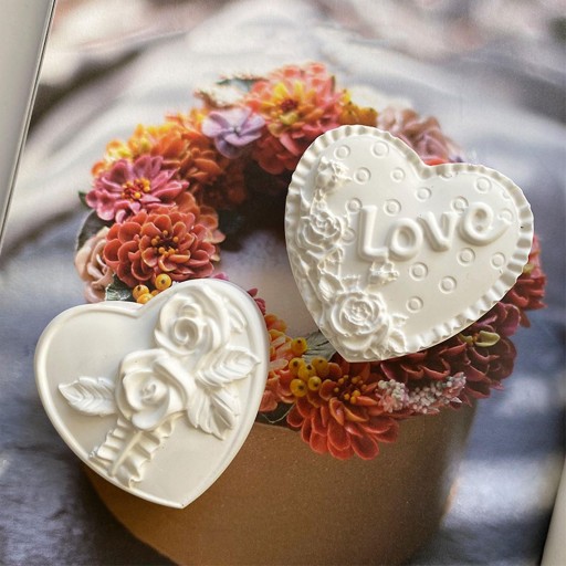 Silikónová forma na sušienky 2 x Heart Love Puding Cupcakes MF-023