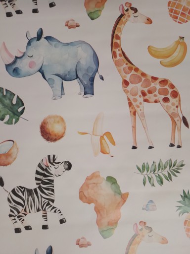 OILcloth obrus, šírka 140 cm, nosorožce, zebry, žirafy