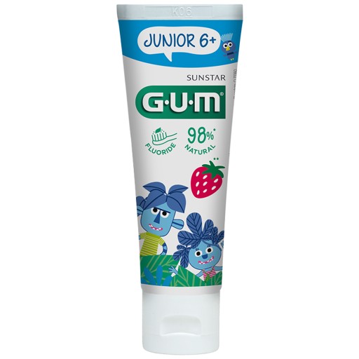 SUNSTAR GUM JUNIOR 6+ STRAWBERRY ZUBNÁ PASTA PRE DETI 50 ml