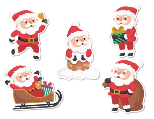 Zimná dekorácia na okná OBOJSTRANNÁ SANTA