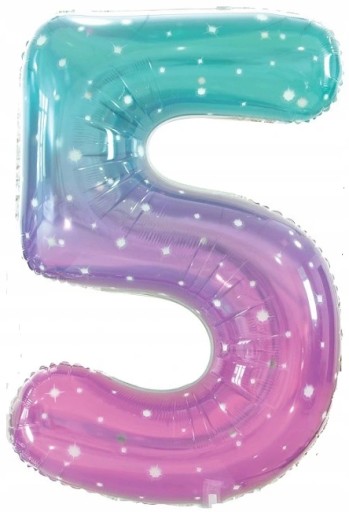 Fóliový balónik číslo 5 FIVE Space Galaxy Birthday Party 78cm