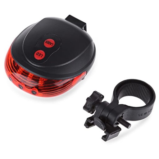 CYKLISTICKÁ LAMPA S LASEROM 5 LED LASER