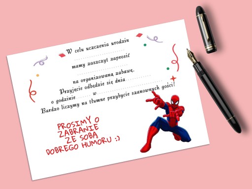 POZVÁNKA SPIDERMAN NA NARODENINY DIEŤAŤA + OBÁLKA ZDARMA