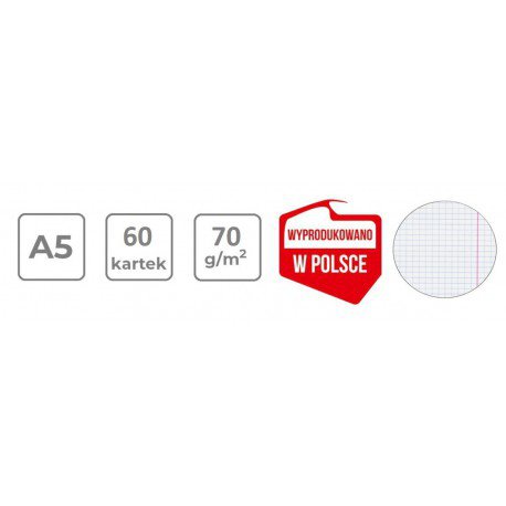 Mrežovaný fyzikálny zápisník A5 s hárkom Herlitz, 60 listov