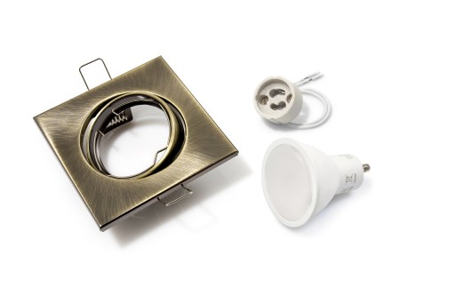 SET HALOGÉNOVÉ SVETLÁ, MOSADZ + LED 8W + GU10