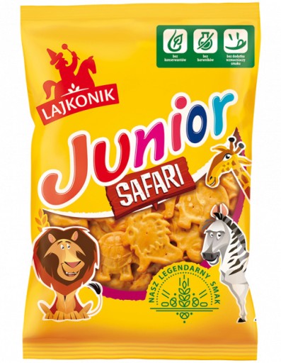 LAJKONIK JUNIOR Wedges Crackers Cookies Safari so zvieratkami 125g