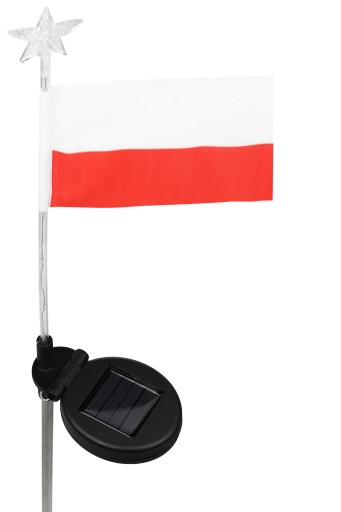 LED SOLÁRNA ZÁHRADNÁ LAMPA S POĽSKOU VLAJKOU