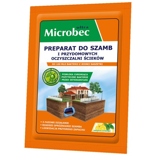 Microbec Prípravok do septikov a čističiek odpadových vôd, citrónová vôňa, 25g