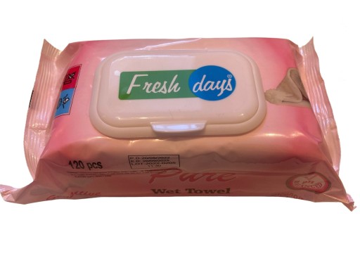 Vlhčené obrúsky 120 ks s klipom FRESH DAYS