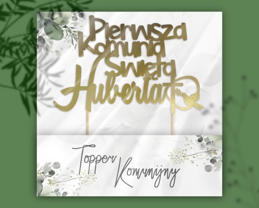 HOLY COMUNION TOPPER NA TORTY Akýkoľvek nápis Glamour Gold