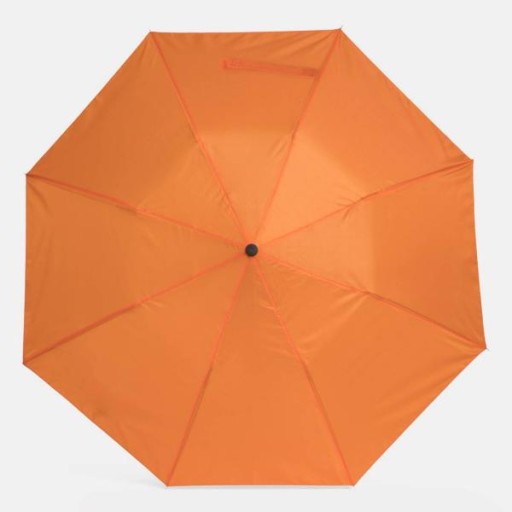 Unisex skladací dáždnik, oranžový, manuálny, vetruodolný poťah