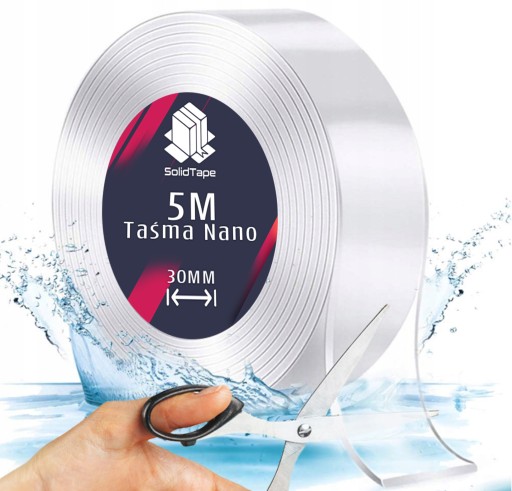 Obojstranná NANO montážna páska, opakovane použiteľná, vodeodolná, silná, 5M