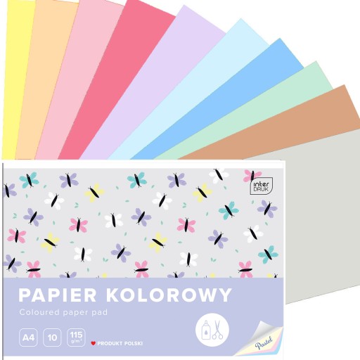 PASTELOVÝ FAREBNÝ PAPIER, A4, 10 listov, 115G, INTERPRINT