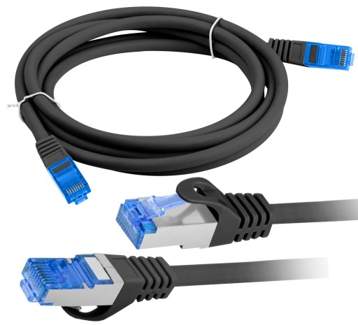 Ethernetový internetový kábel skrútený RJ45 LAN Cat 6A SFTP LSZH 3m čierny