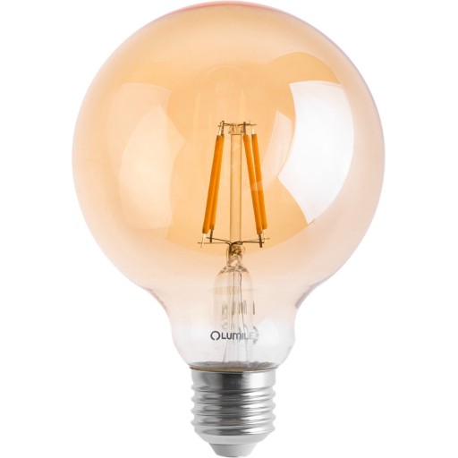 LED žiarovka E27 G95 GLOBE 6W DEKORATÍVNA GUĽOVÁ FILAMENT JANTAROVÁ JANTÁROVÁ RETRO