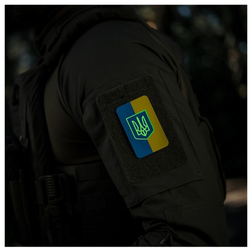 VELCRO NÁŠIVKA UKRAINE FLAG VERTIKÁLNY PLÁŠŤ M-TAC FLUORESCENT