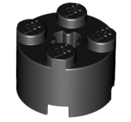 LEGO 2X2 ROUND BLACK Č. 6143 CENA ZA 2 KS