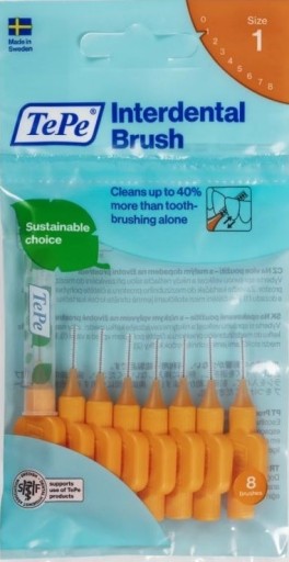 TePe ORIGINÁLNE MEDZIZUBNÉ KEFKY 0,45mm VEĽKOSŤ 1 ORANŽOVÁ 8ks