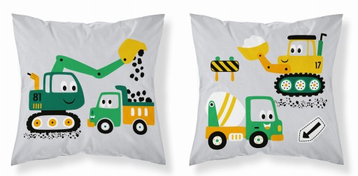MAYA MOO Vozidlá na vankúše 40 x 40 cm zelená (3956A)