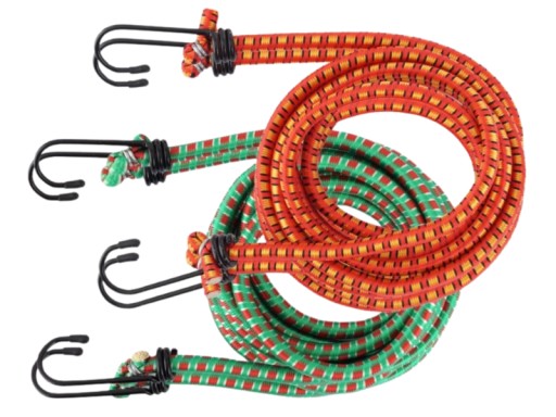 ELASTICKÉ KÁBLE S HÁČKAMI NA UPEVNENIE BATOŽINOVÉHO KUPU 8MM X 180CM 4 KS