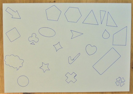 Šablóna na kreslenie geometrických útvarov, kruhových vzorov, geometrických útvarov