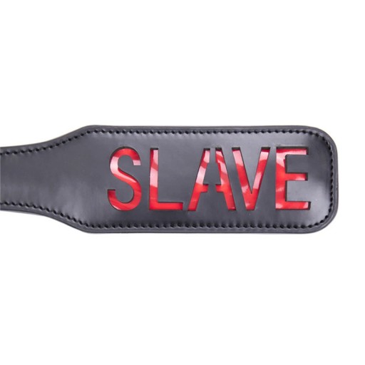 SLAVE plácačka na výprask a trest, KOŽENÁ plácačka, čierna