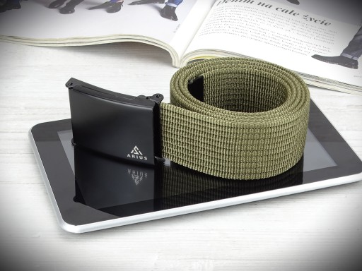 Zelený khaki pás pánske džínsy šírka 4 cm