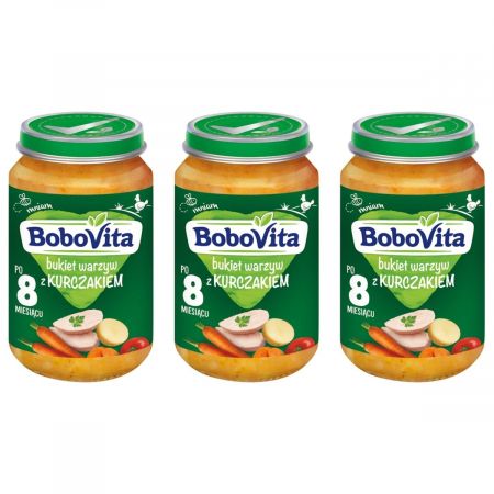 Bobovita Obiadek Sortiment zeleniny s kuracím mäsom 3x190g