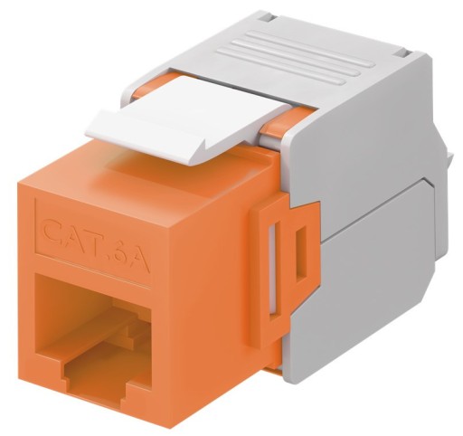Zásuvka Keystone kat.6A RJ45 UTP 500 MHz Oranžová