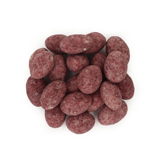 Mandle v belgickej BIELEJ ČOKOLÁDE s BERRY polevou 200 g