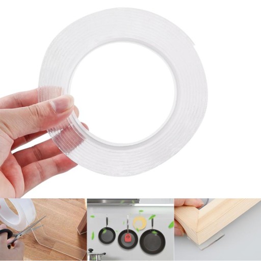 OPÄTOVNE POUŽITEĽNÁ VODEODOLNÁ NANO PÁSKA, OBOJSTRANNÁ, 5M 3CM GRIP