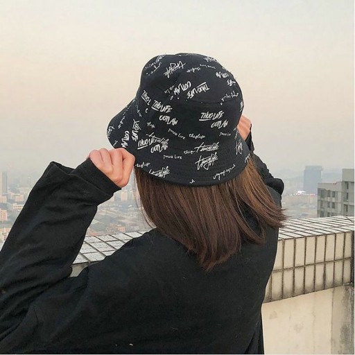 BUCKET HAT obojstranná čiapka s nápisom