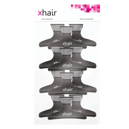Sponky, kadernícke sponky, VEĽKÉ, plastové, SILNÉ, ČIERNA, 12x