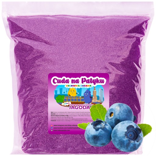 Farebný cukor do stroja na cukrovú vatu s príchuťou BERRY Čučoriedka 500g