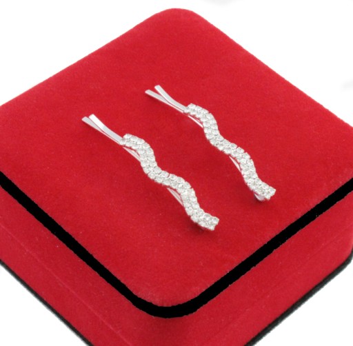 STRIEBORNÉ ELEGANTNÉ DVOJRADOVÉ VLASOVÉ TYČE, VLNA, 2 KS, SKLENÉ ZIRKÓNY