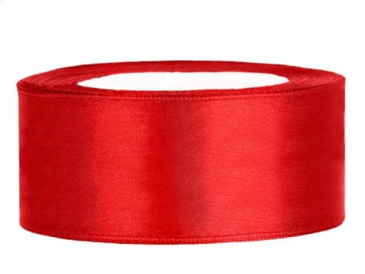 Saténová stuha 25 mm / 25 m červená