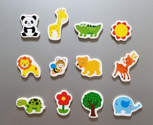 MAGNETY NA CHLADNIČKU ZVIERATKA KVET PRE DETI x12